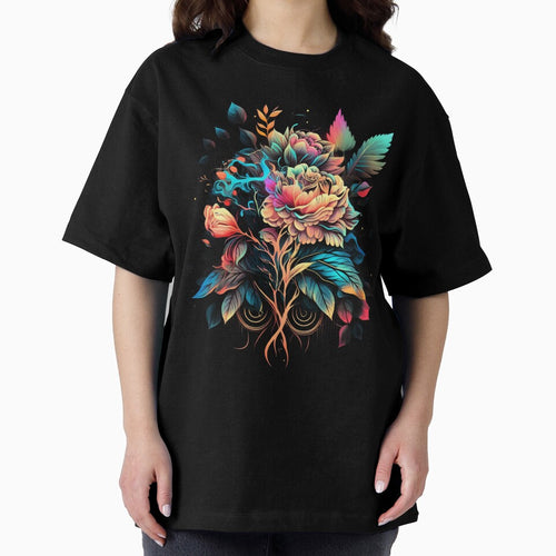 A Whimsical Floral Design Bursting with Color Eye-Catching Psychedelic Art by digitaldreamHD