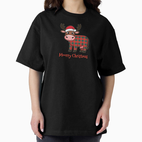 "MOORRY CHRISTMAS" Christmas Plaid Cow by Wander X Design