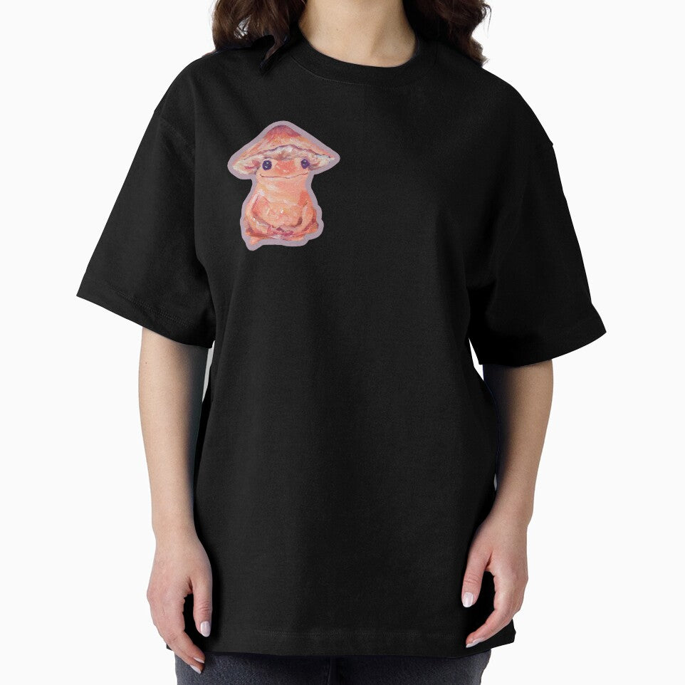 Cottagecore Mushroom Frog Painting | Cute Pink Frog Art by JoyfulStarArt