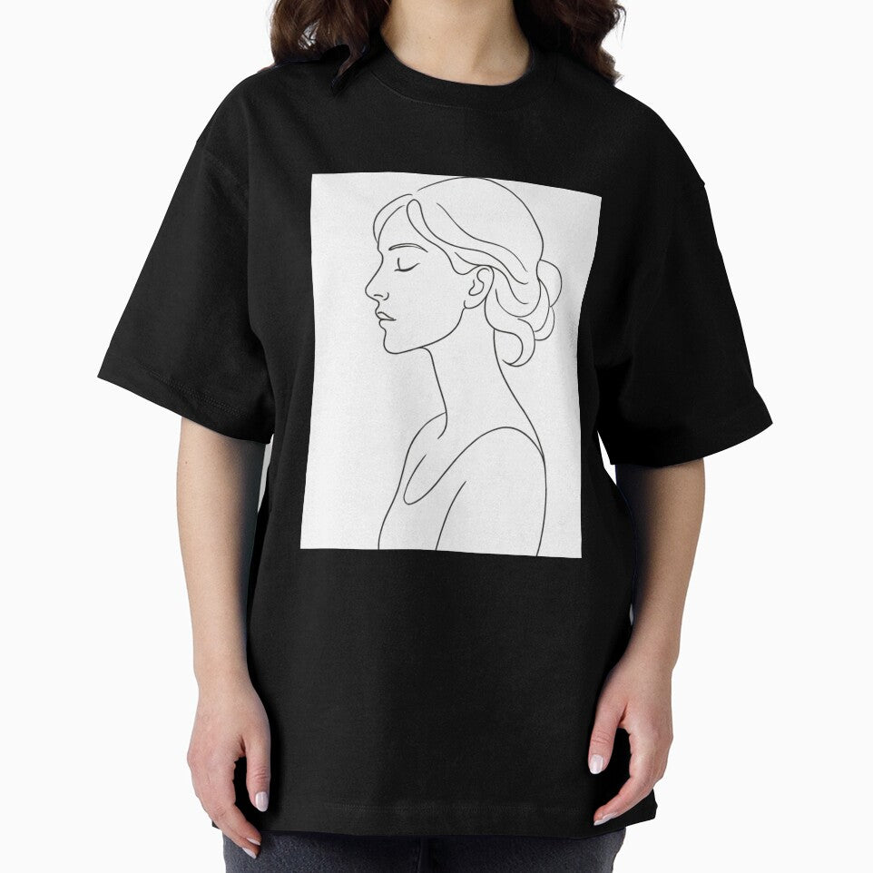 Minimalist Line Art Profile of a Woman by ARkiveCreative