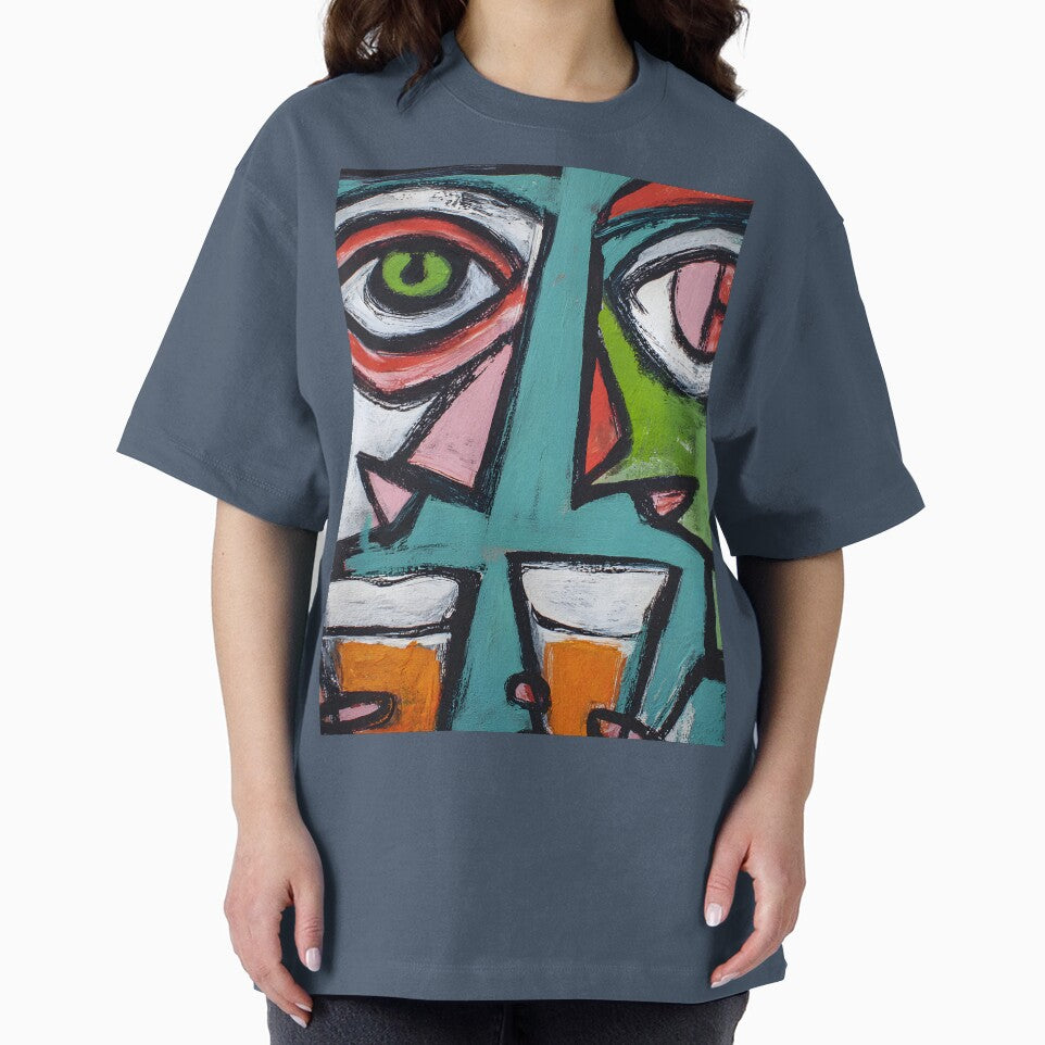 Vibrant Abstract Faces with Exaggerated Features- Bold Dynamic Geometric Shapes by OlfactoART Studio