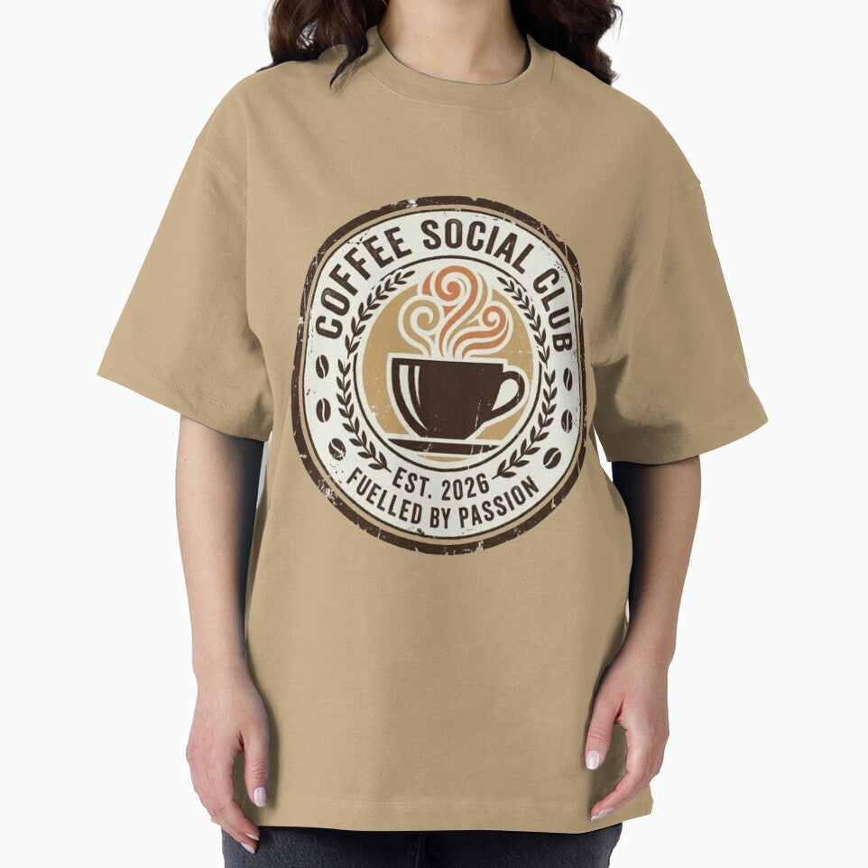 Coffee Social Club Vintage Coffee Design | Fueled by Passion Retro Coffee Lover Gift by CreativeNest Prints
