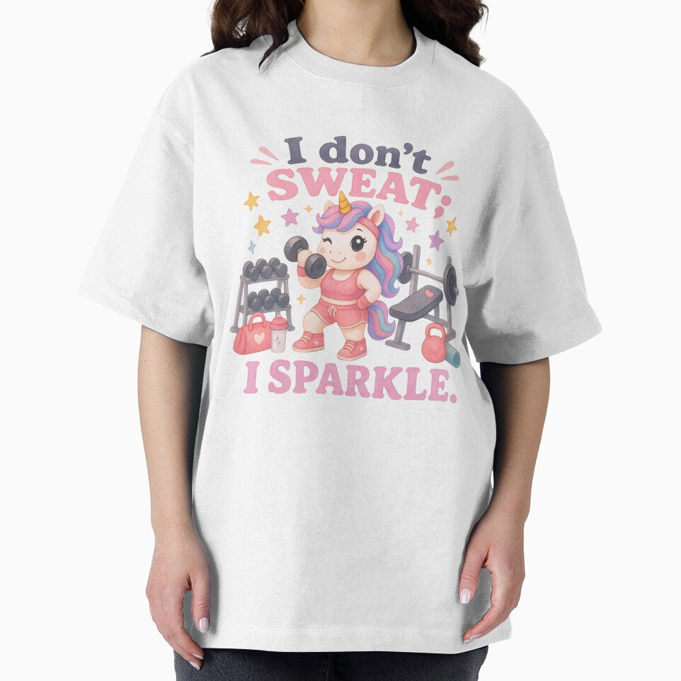 I Don't Sweat; I Sparkle – Cute Kawaii Gym Unicorn Workout Motivation by p-frosty-design