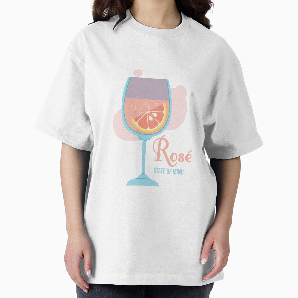 Rosé State of Mind | Rosé Wine Glass Illustration | Wine Lover Aesthetic | Summer Drink Design by luckyhue