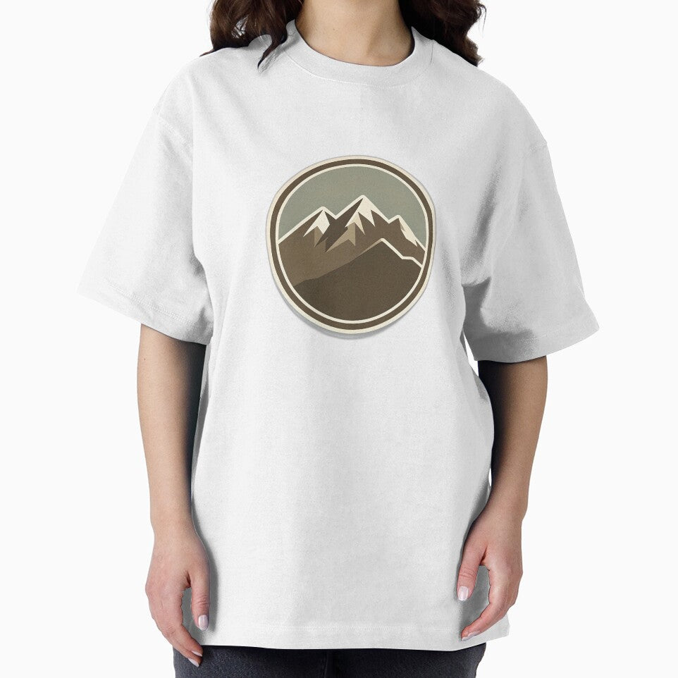 Minimalist Mountain Badge Sticker | Vintage Outdoor Adventure Design by Hari Arts