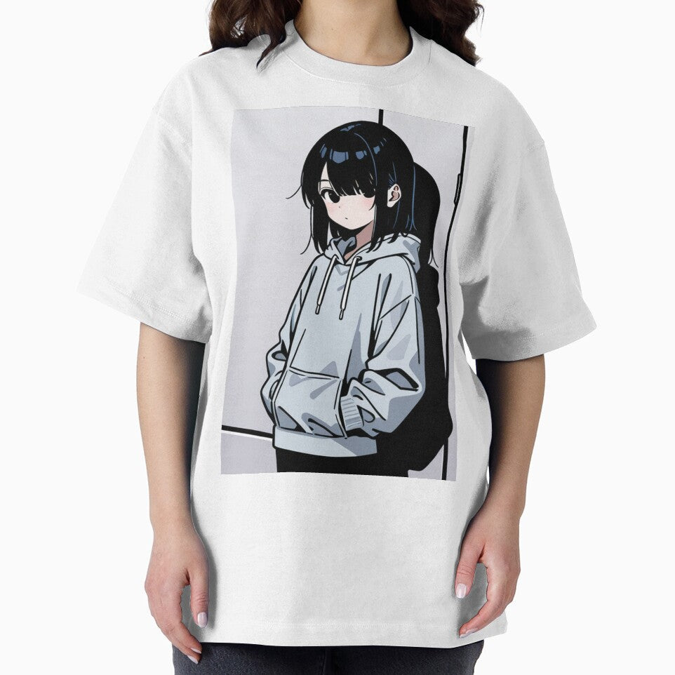 Fashion - Man in Blue Hood Up Streetwear Anime by AnimeShin Unisex , , , Long Sleeve Tee