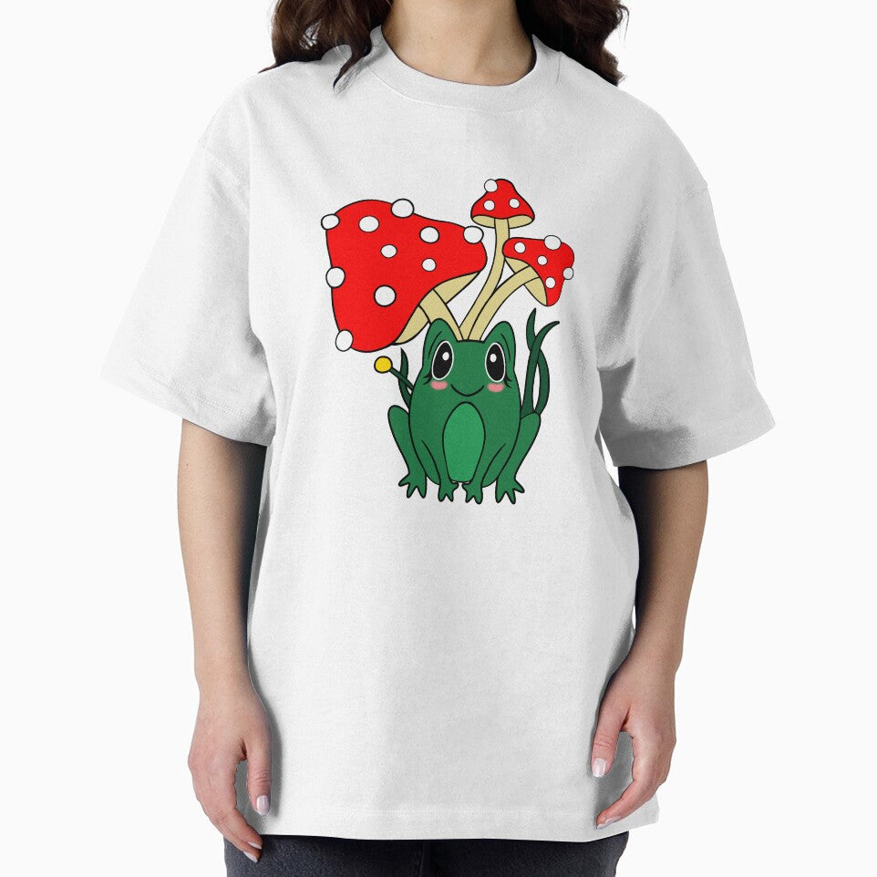 Cottagecore Frog And Mushrooms by Sartoris Art