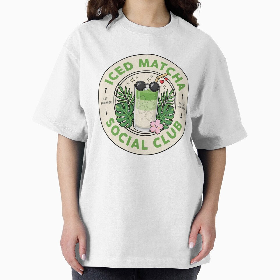 Iced Matcha Social Club – Cute Summer Matcha Latte Lover Aesthetic Design by ArcticFoxStudio