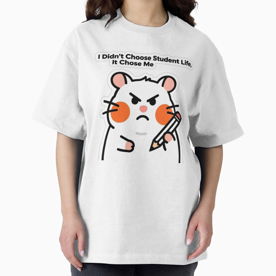I Didn't Choose Student Life It Chose Me | Funny Hamster Sticker for Students by Inkabbmate
