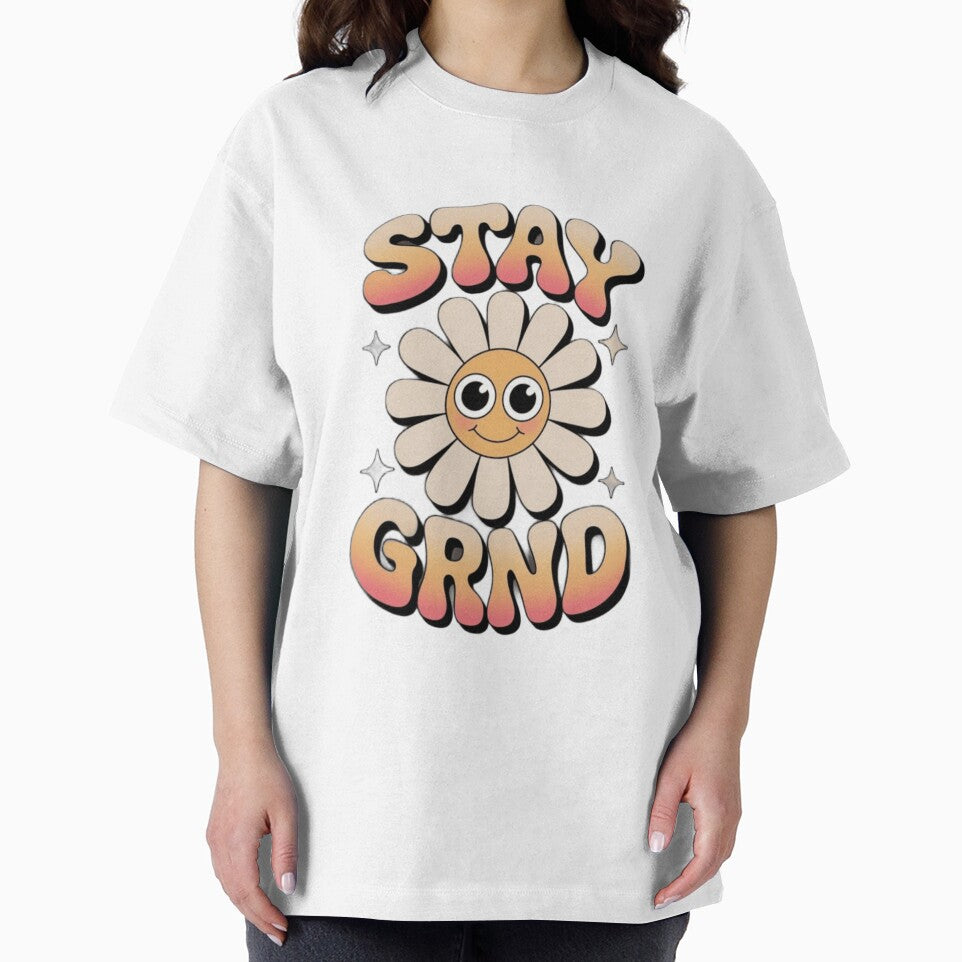 Stay Groovy Retro Smiley Daisy Flower by Pacificdubey