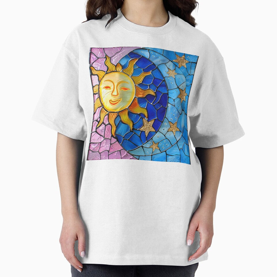 Enchanting Sun and Moon Stained Glass Art by mebraart