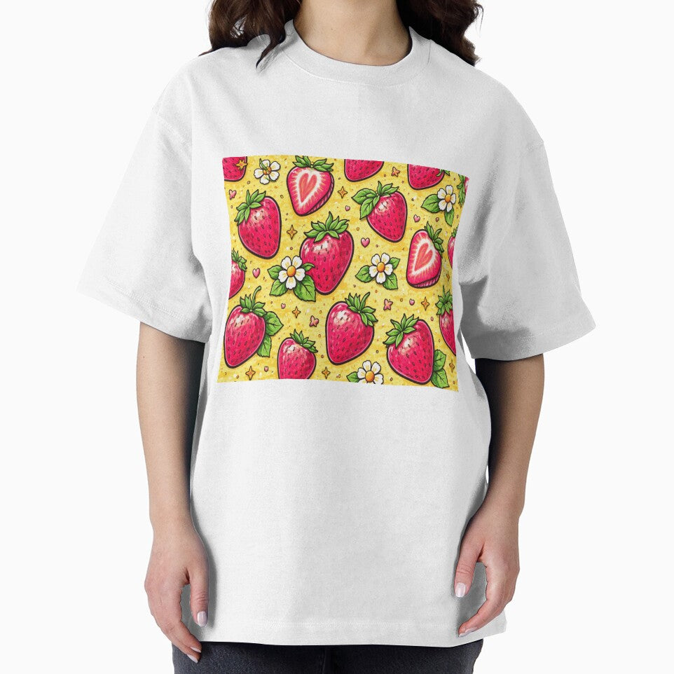 Sweet Strawberry Seamless Pattern – Retro Summer Berry by VividOddityCo