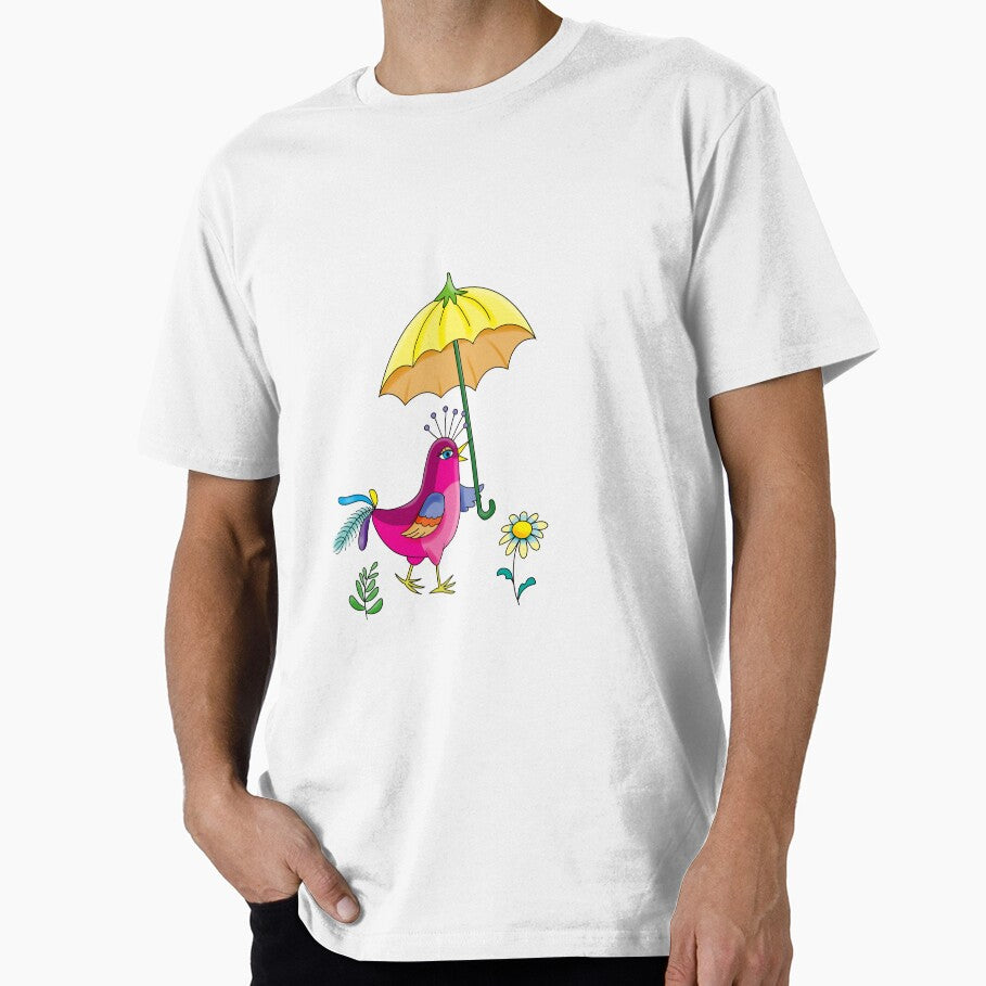 decorative red bird with an umbrella and a flower by sonaadalian