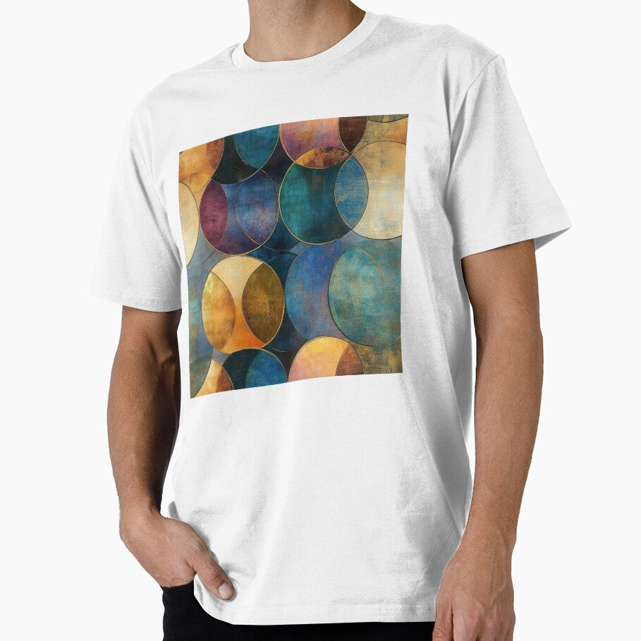 Vintage Geometric Circles – Abstract Gold & Teal Ar by SylvieVibes