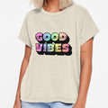 Gradient Rainbow Spectrum 3D Extruded Musical Notes Display Sans Serif Fonts Typography Good Vibes Quotes by Cawaiico