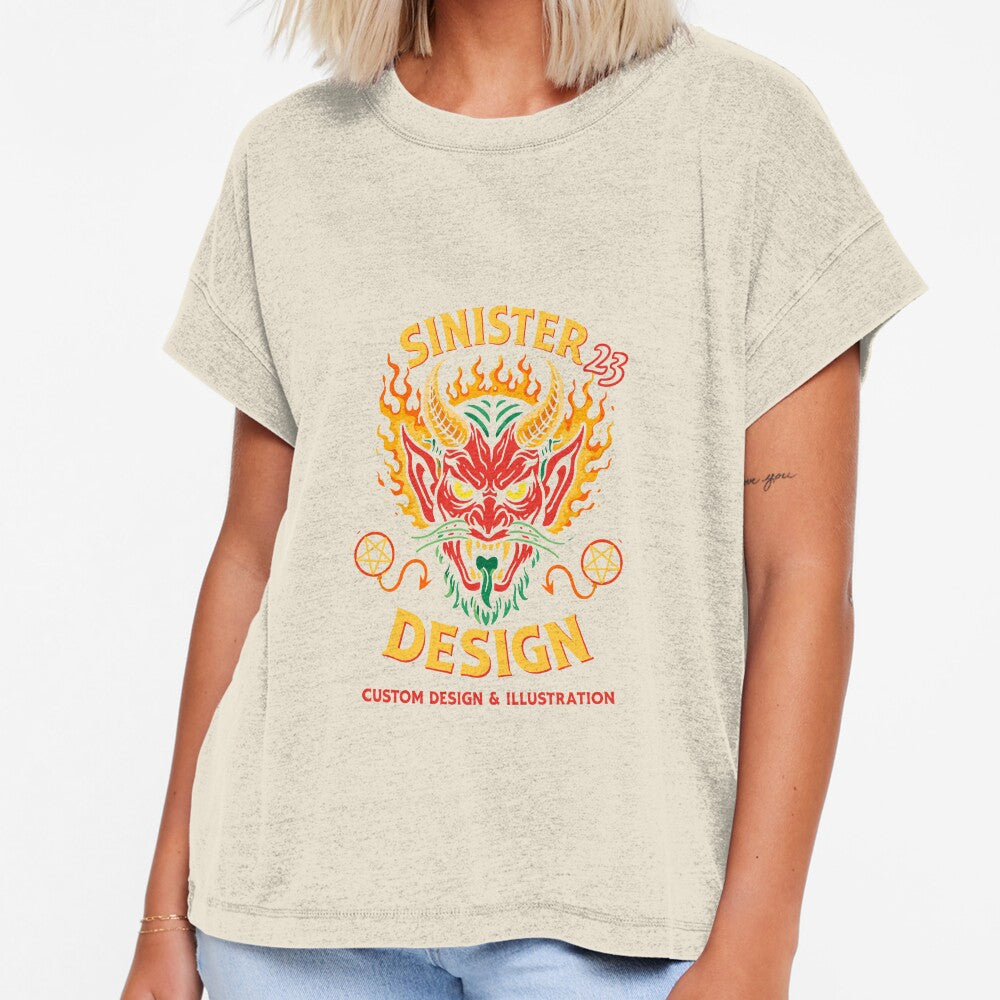 Sinister 23 Devil Design T-Shirt by Matinez Pink