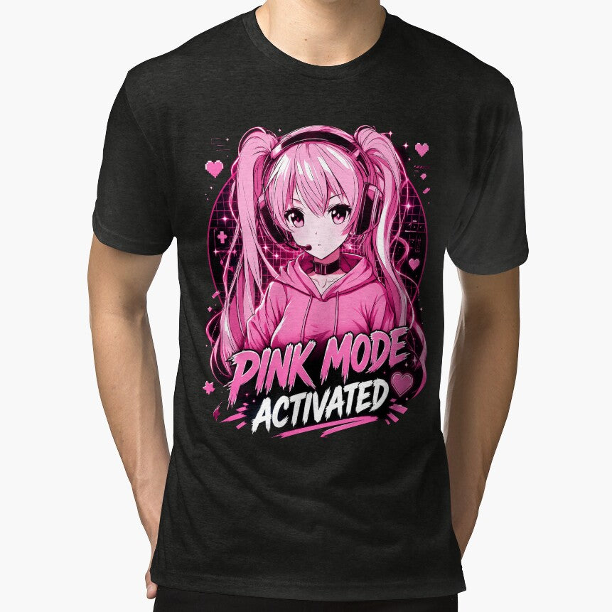 Pink Mode Activated – Cute Anime Gamer Girl | Kawaii Gaming Aesthetic by francodelgrando
